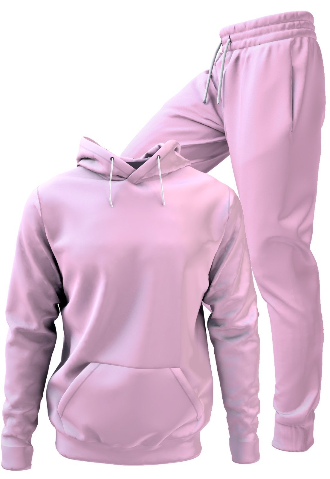 Conjunto Moletom Blusa De Frio Com Capuz E Calça Jogger Tecido Felpado Macio Premium Rosa