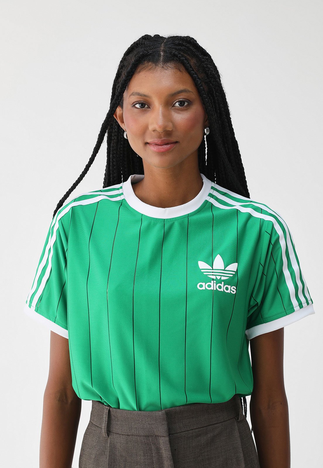 Camiseta adidas Originals Reta 3 STRIPES PNST Verde