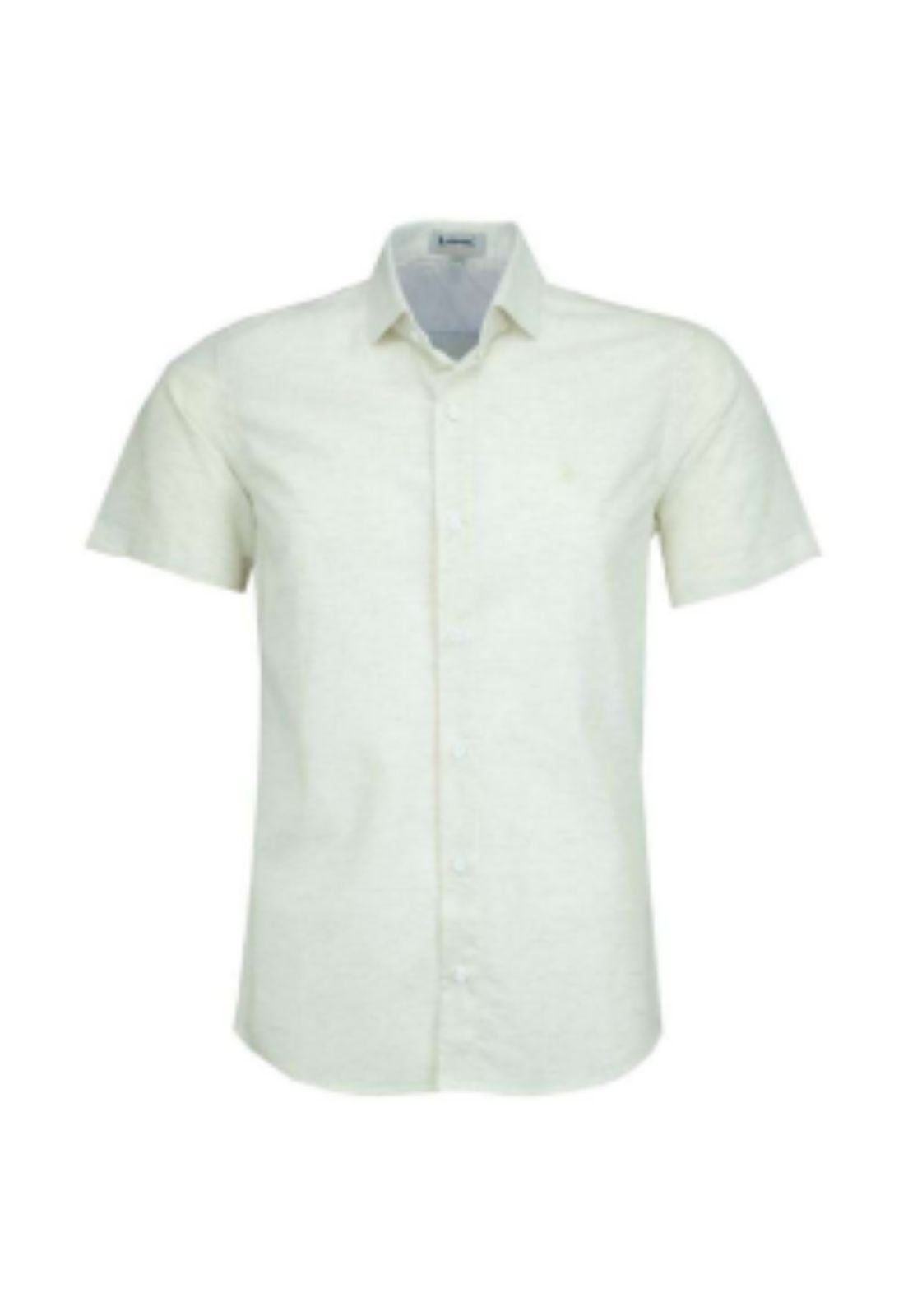 Camisa Manga Curta Amil Comfort Tecido Misto Off White 1856