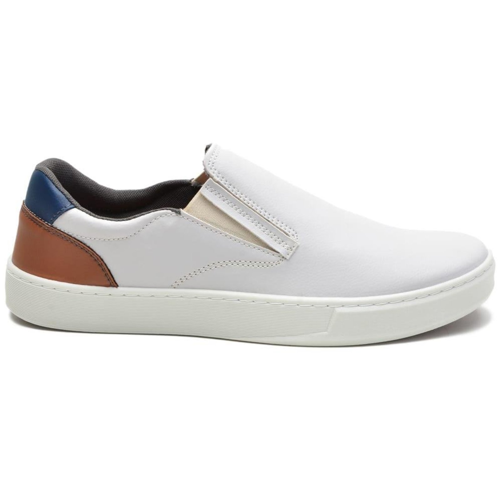 Sapatenis Casual Masculino Slip On Palmilha Silicone Cinza Claro