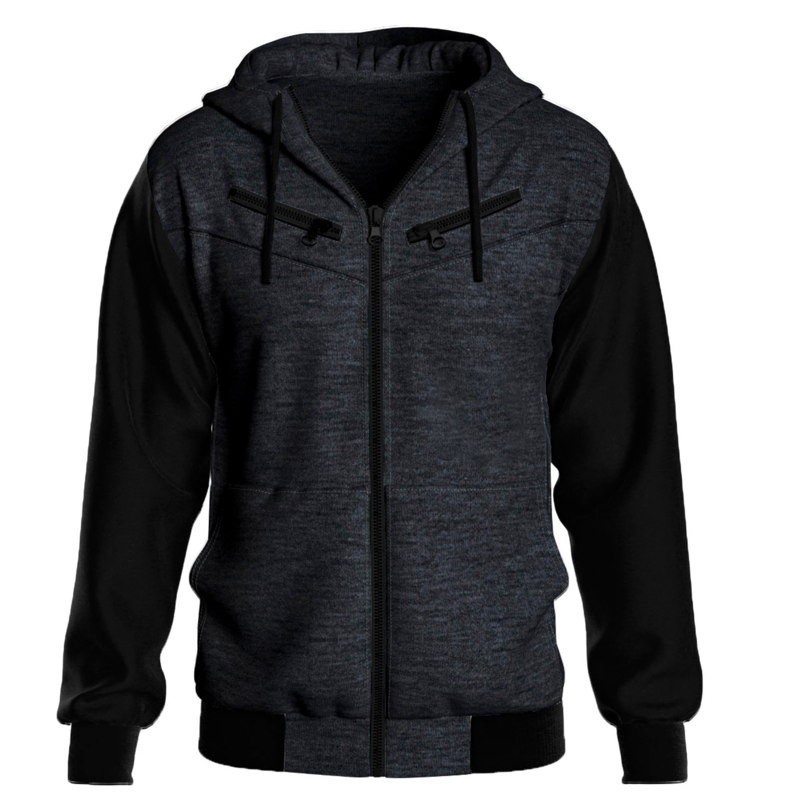 Jaqueta de Moletom Relaxado Com Ziper Masculina Camuflada