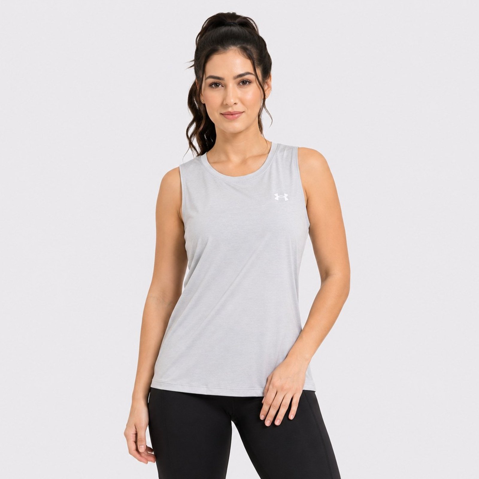 Regata Under Armour Tech Tank Twist Feminina Cinza