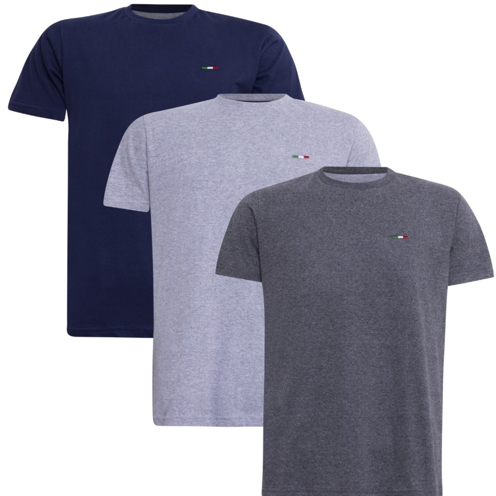 Kit 3 Peças Camisetas Básicas Masculina FMF em Algodão Premium no Estilo Tommy Bordado Itália
