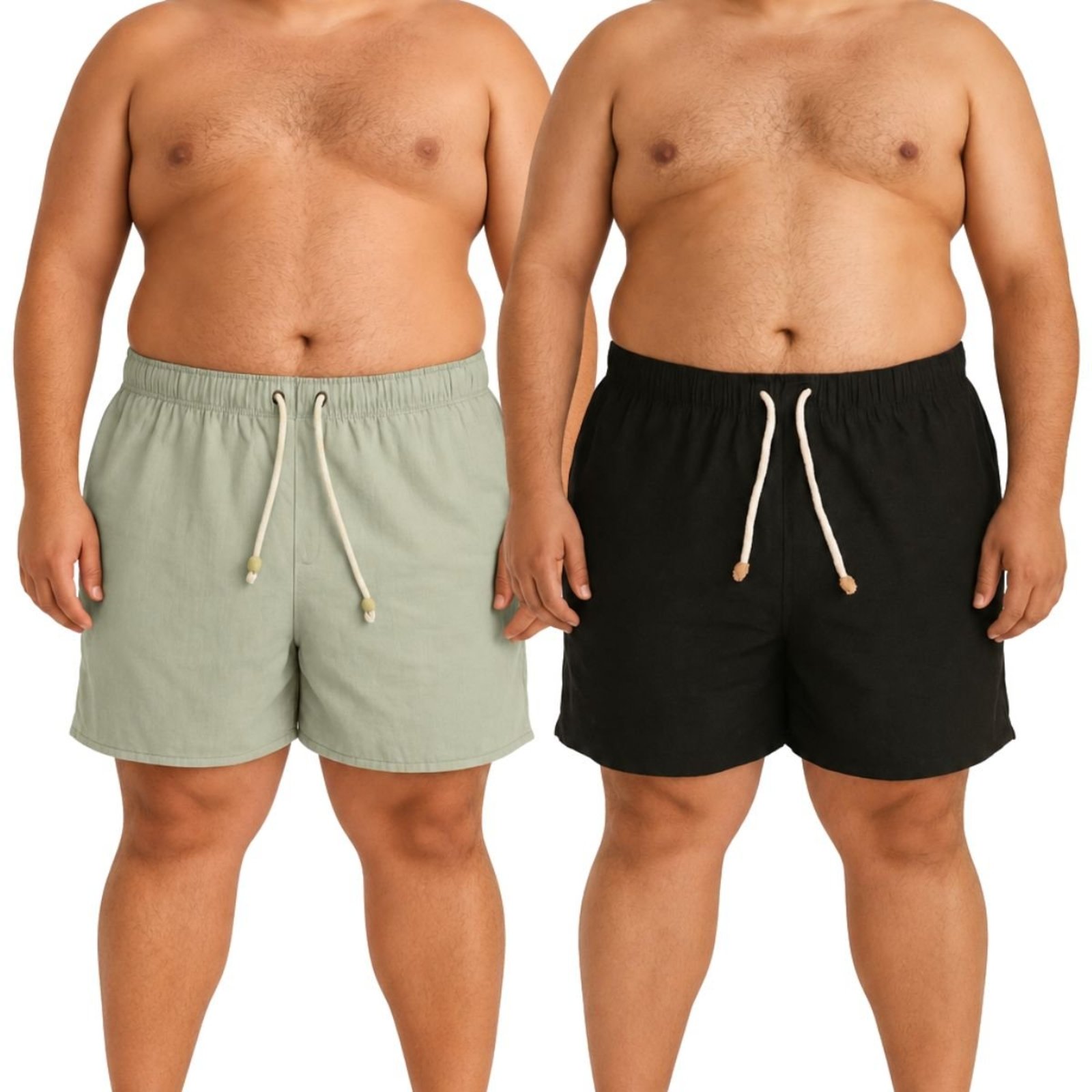 Kit 2 Shorts de Linho Premium Bermuda Masculina Moda Praia Luxo