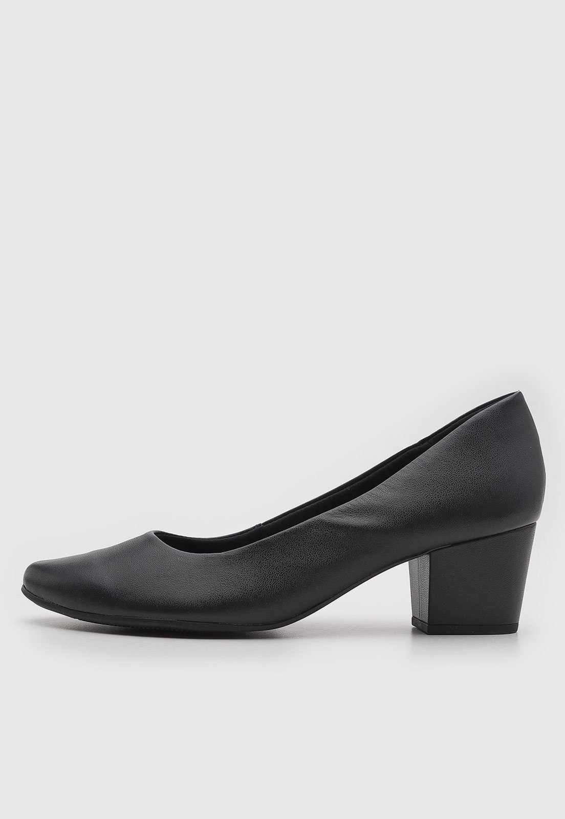 Scarpin Feminino Usaflex Salto Bloco Baixo Preto