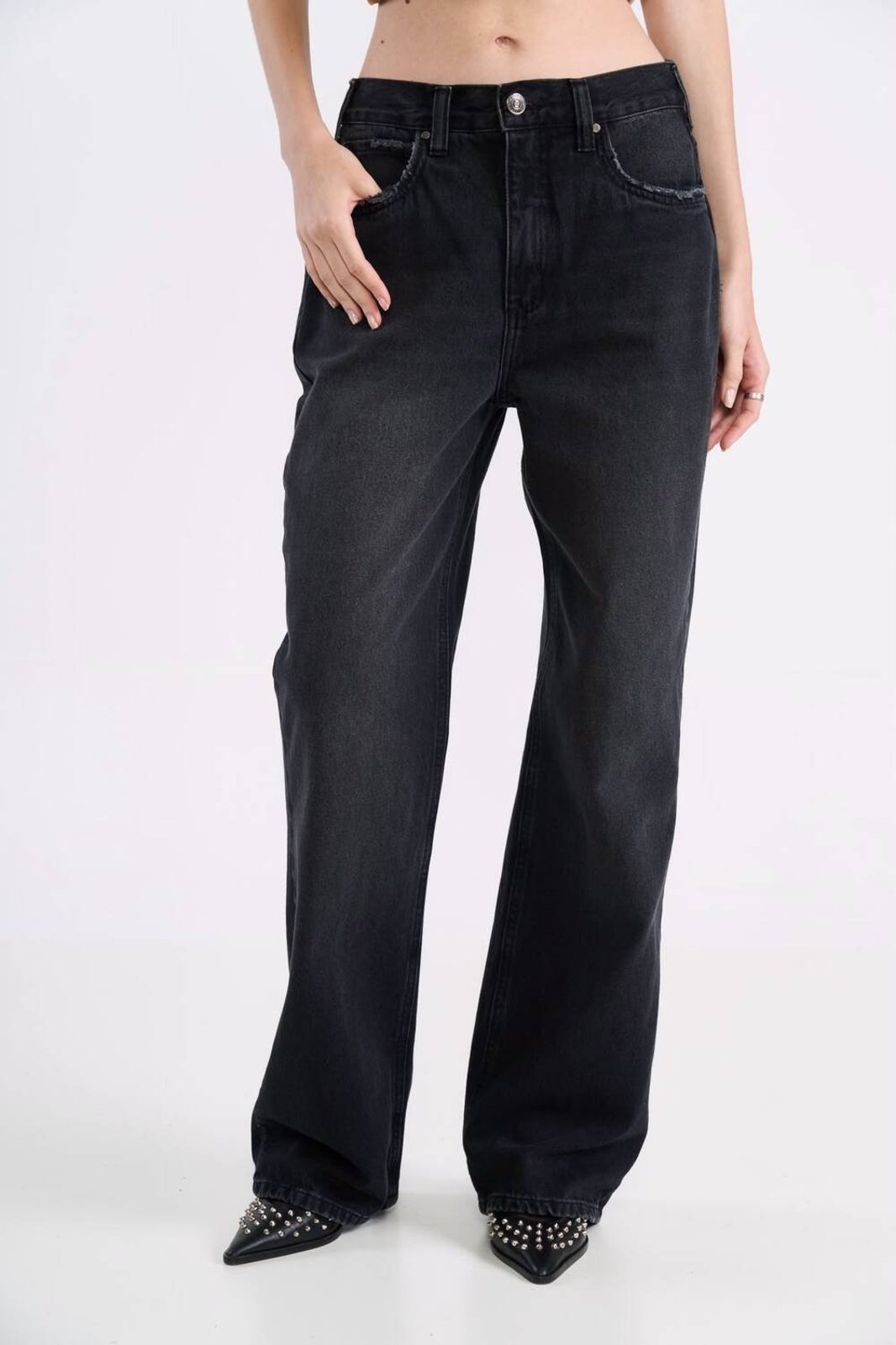 Calça Jeans Wide Leg Black Leoni Low Colcci Indigo Preto