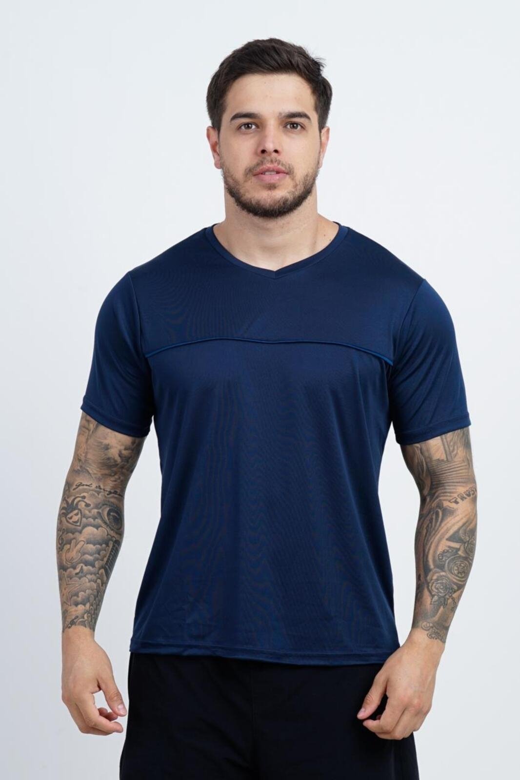Vista 3 Camiseta SH Fashion Masculino Marinho Confortável Para Treino azul marinho SH FASHION azul marinho
