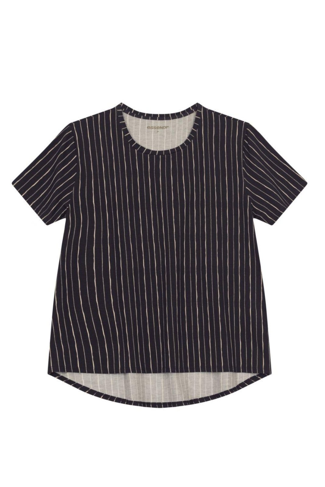 Vista 3 Blusa Feminina Com Listras Essendi preto Essendi preto