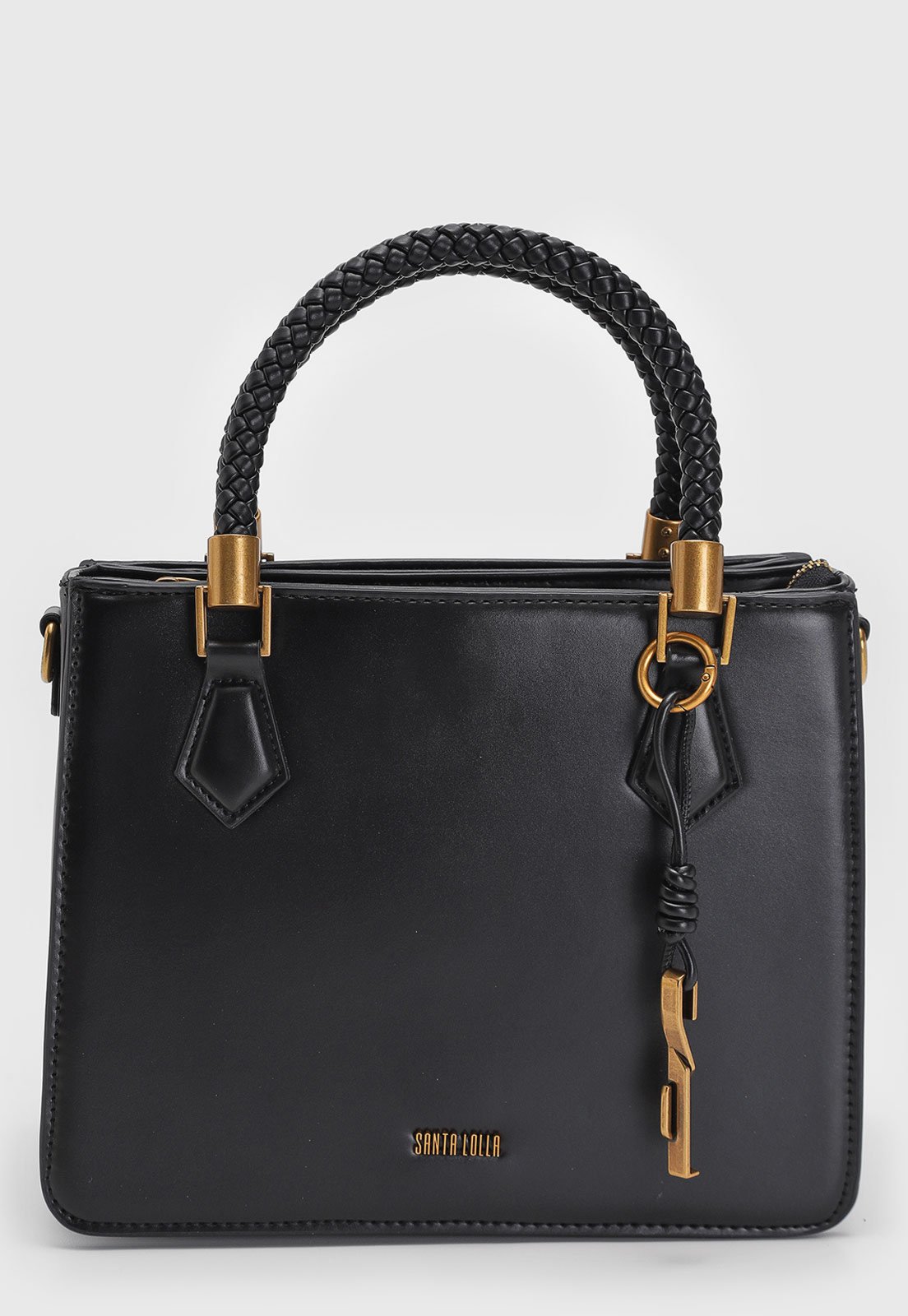 Bolsa Tiracolo Santa Lolla Alça Dupla Preta