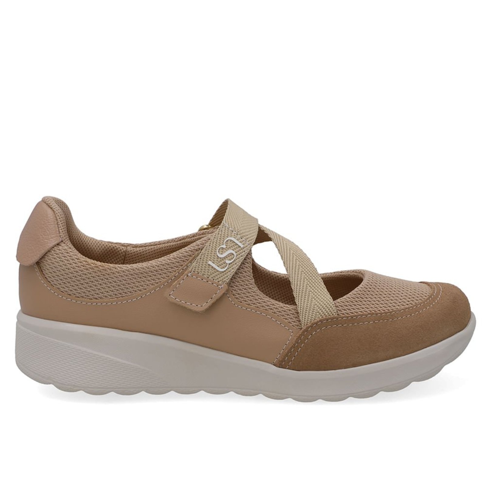 Tênis Couro Marrom Multimateriais Com Fecho-Flex