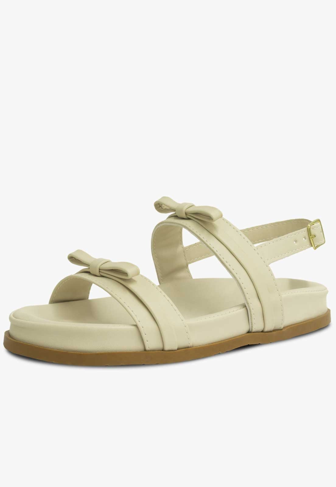 Vista 2 Infantil - Sandália Pópidi Menina Laço Festa Off White off-white white Pópidí off-white white