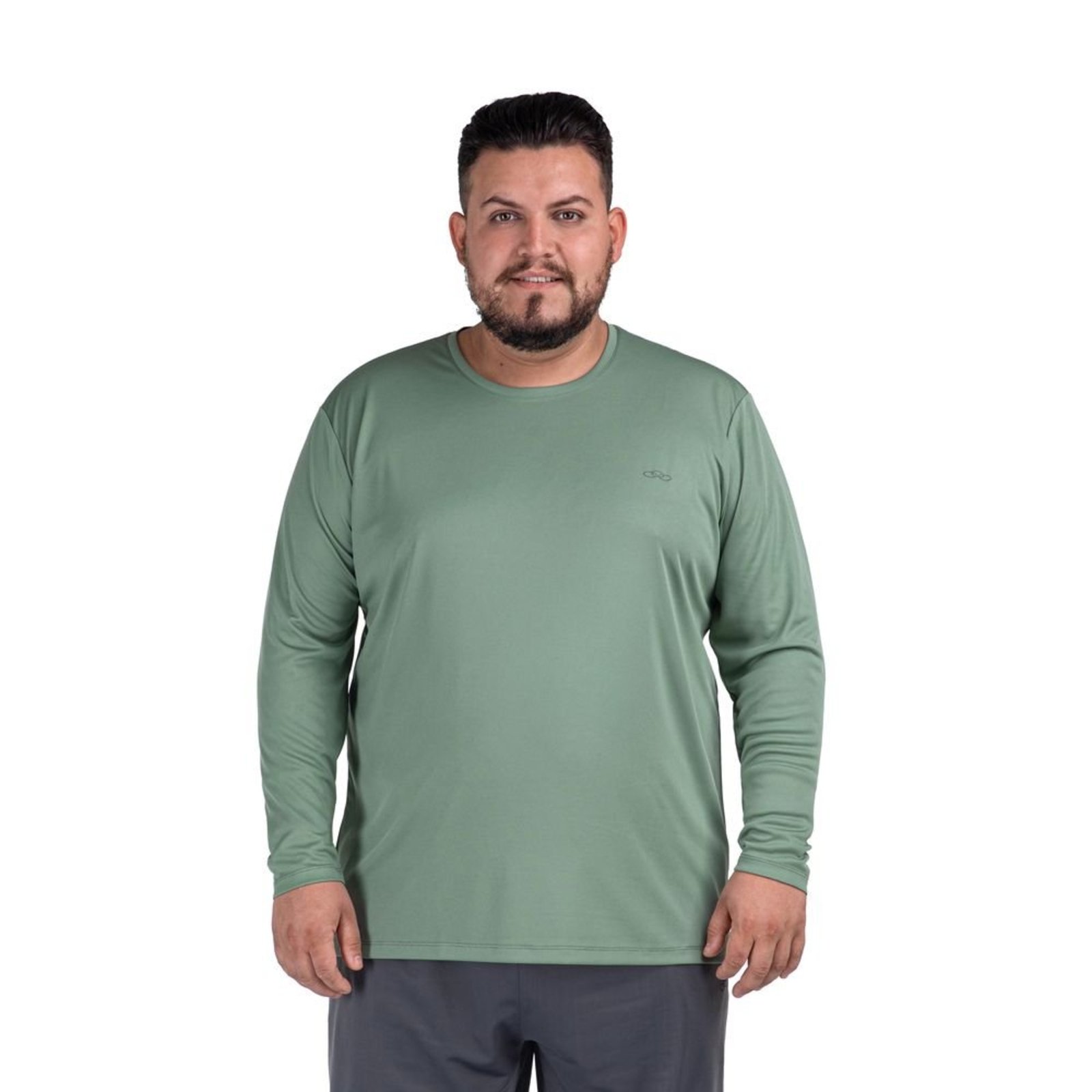 Camiseta Essential Manga Longa Olympikus Plus Size G2 Verde