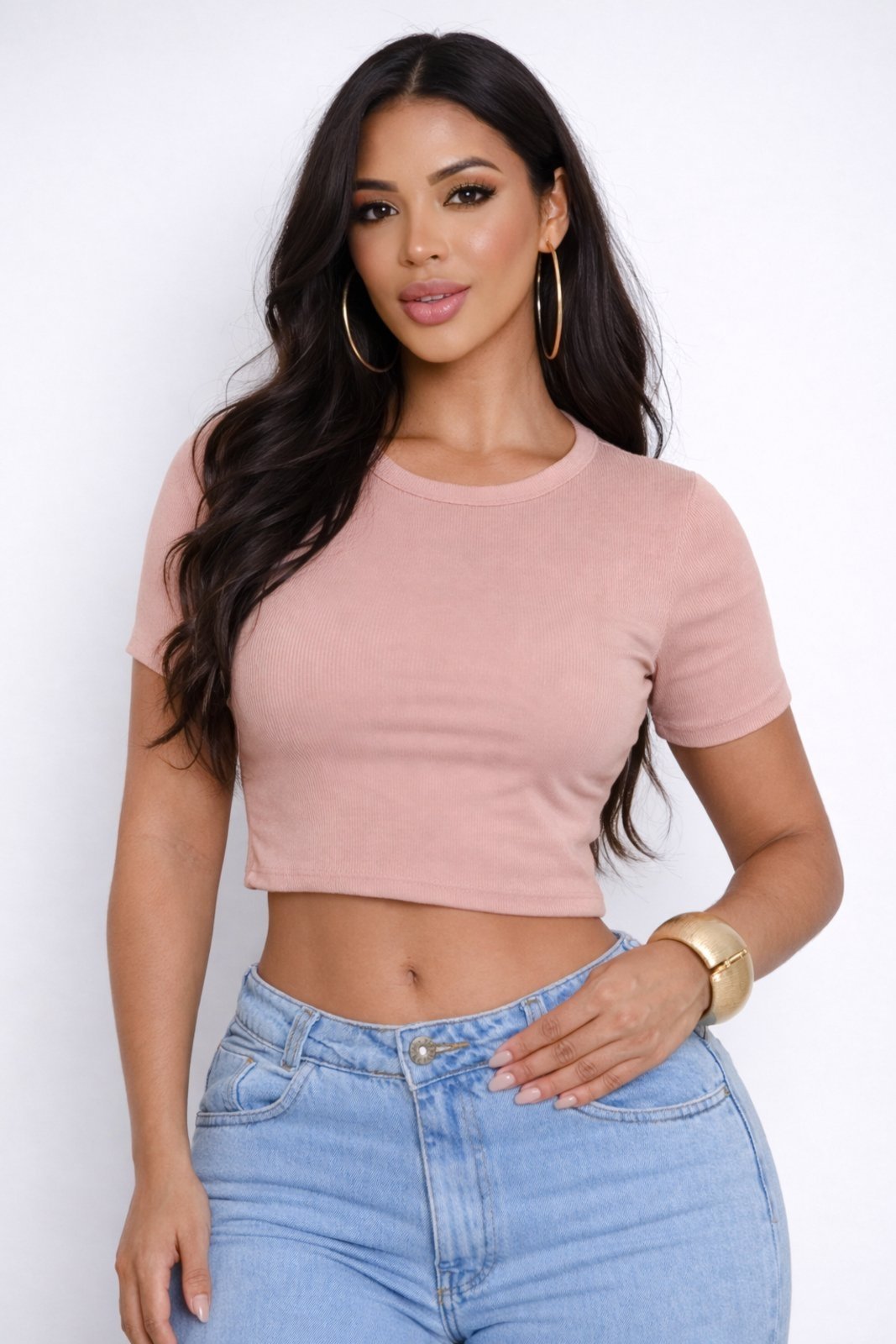 Vista 2 Cropped D Bell Outlet Fashion Feminina Ribana nude D BELL OUTLET FASHION nude