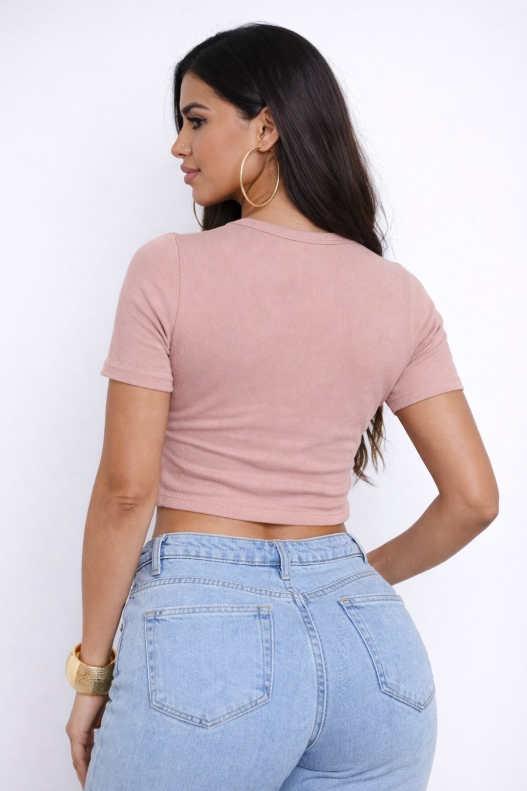 Vista 3 Cropped D Bell Outlet Fashion Feminina Ribana nude D BELL OUTLET FASHION nude