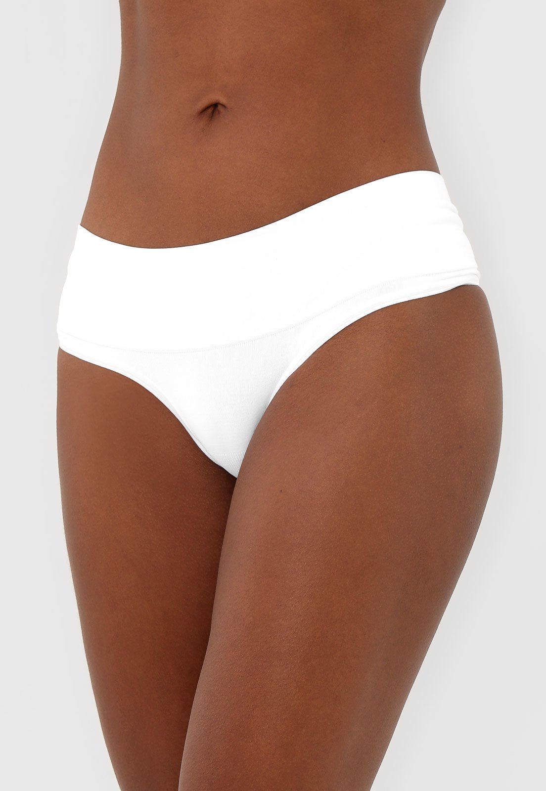 Vista 2 Calcinha Lupo Biquíni Punho Soft Branca branco Lupo branco