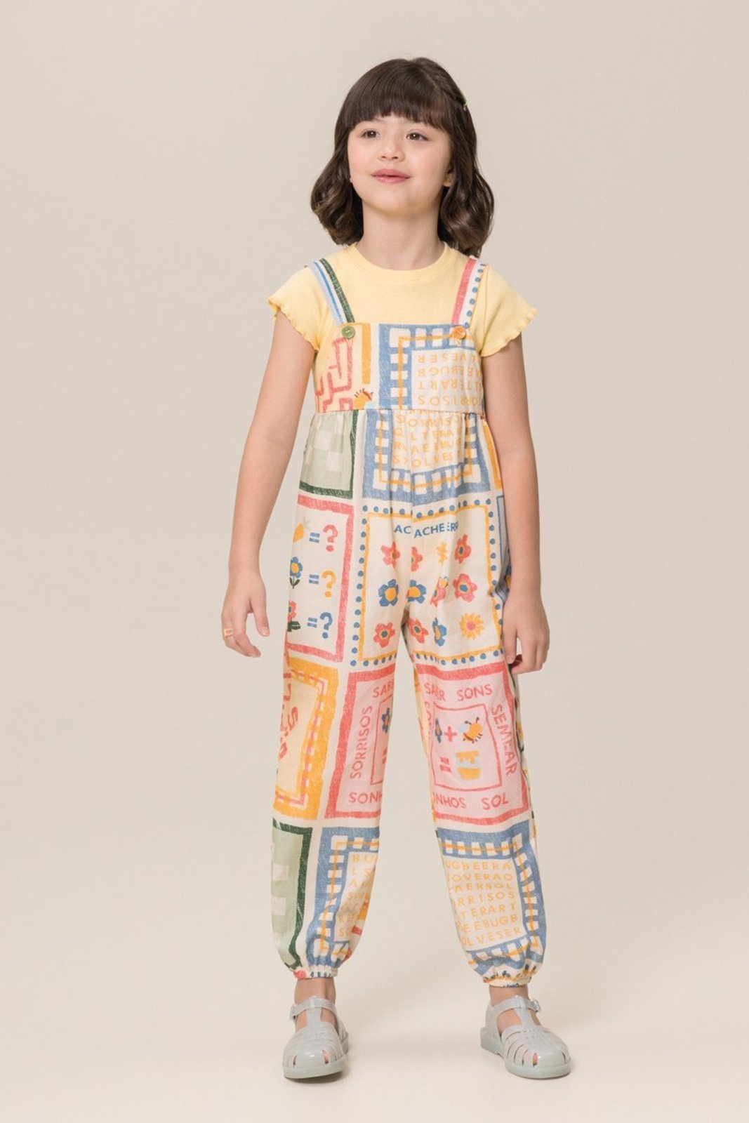 Infantil - Macacão Bugbee Tecido Estampado