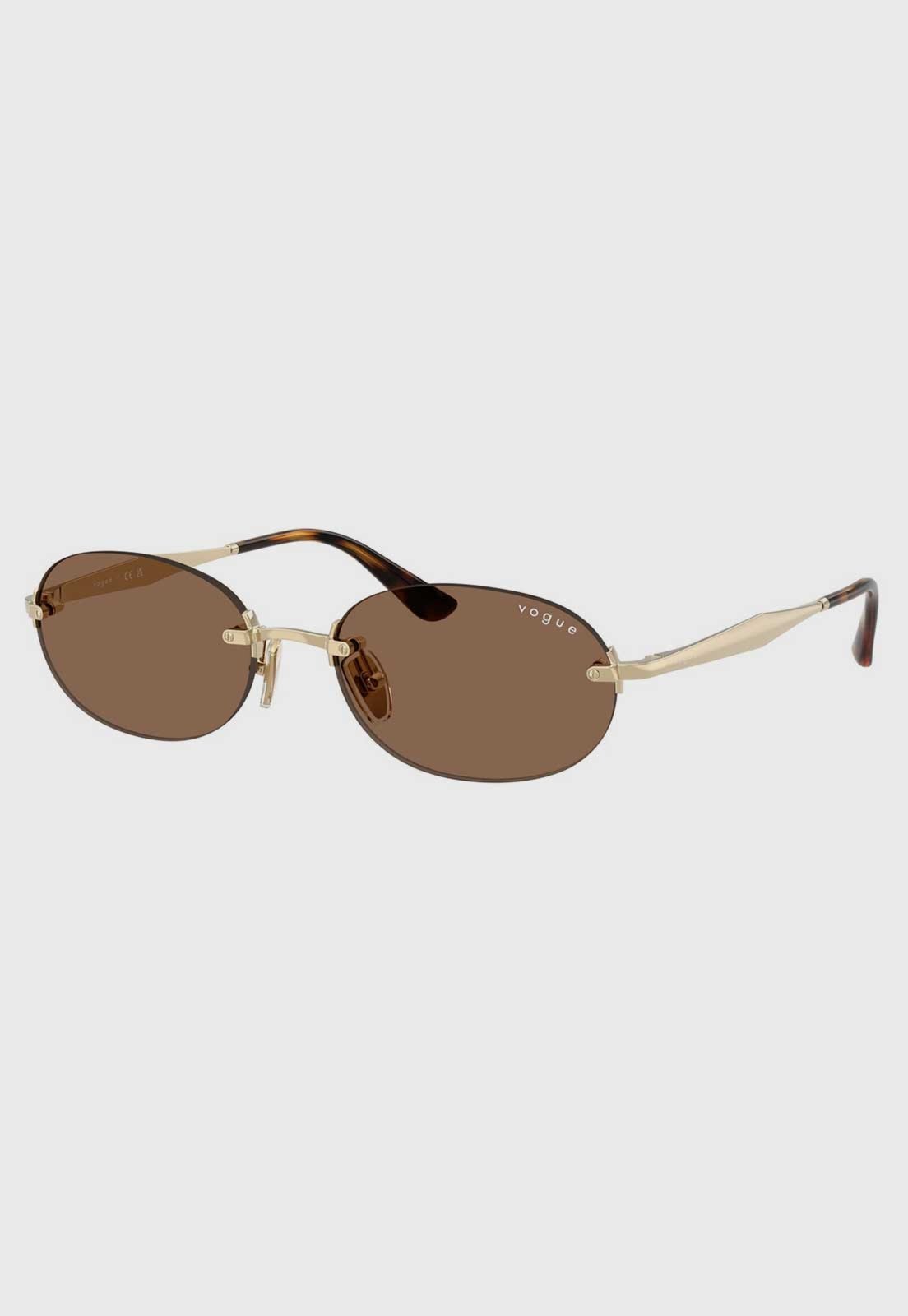 Vista 2 Óculos de Sol Feminino Vogue Armação Metal Dourada dourado dourado