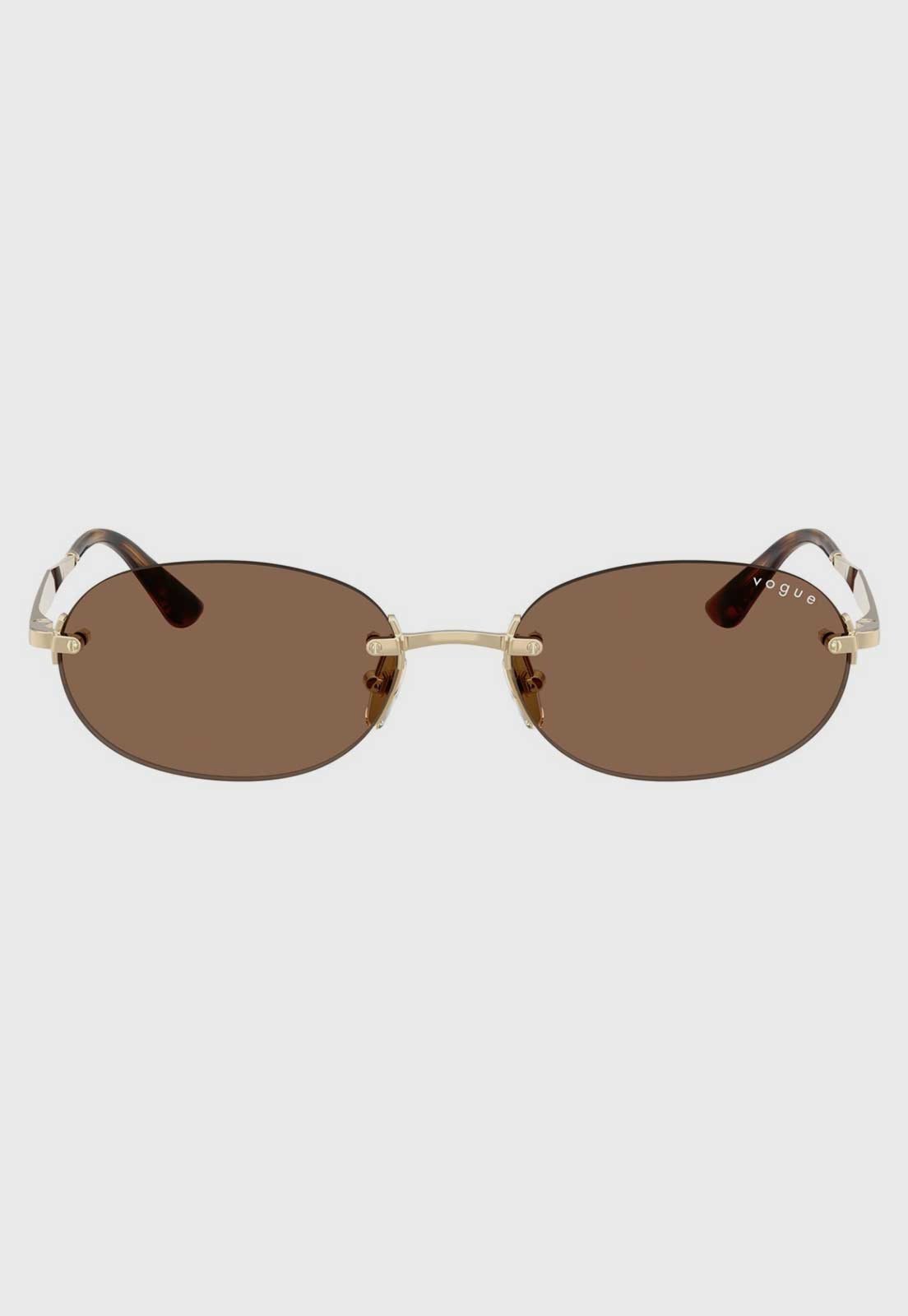 Vista 3 Óculos de Sol Feminino Vogue Armação Metal Dourada dourado dourado