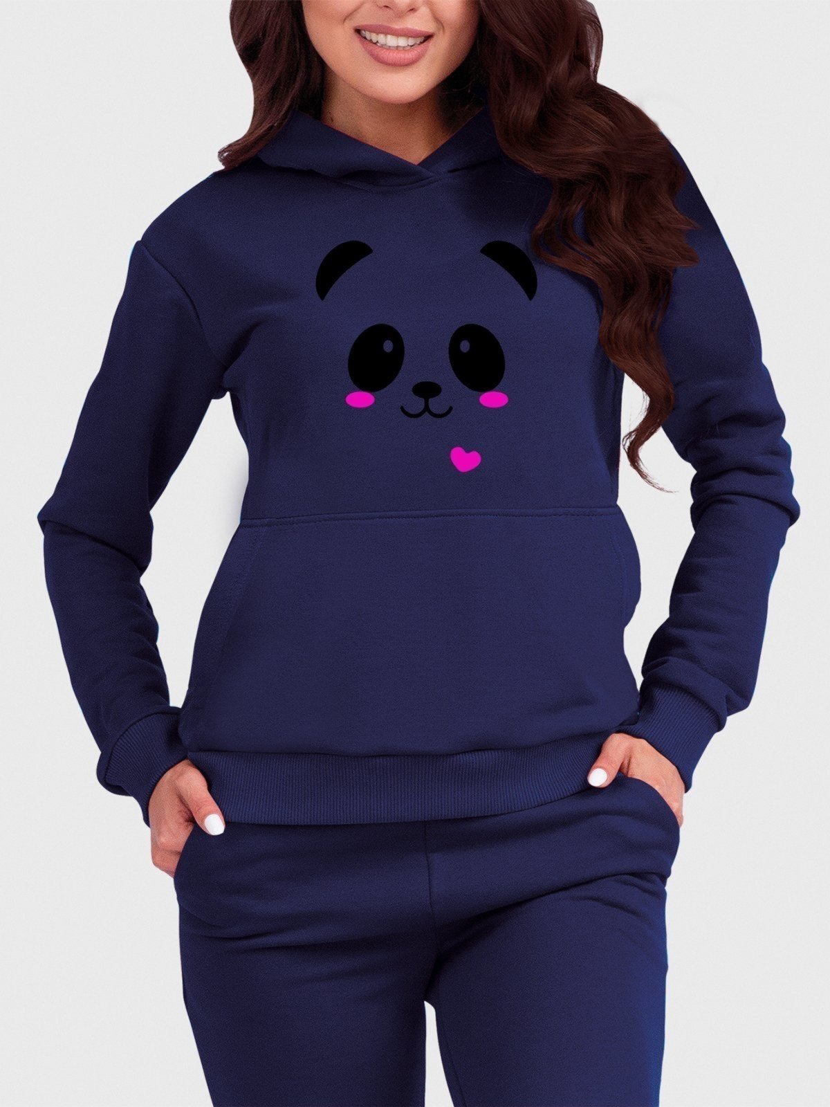 Blusa de Frio Moletom Canguru Flanelado Benellys Panda Marinho