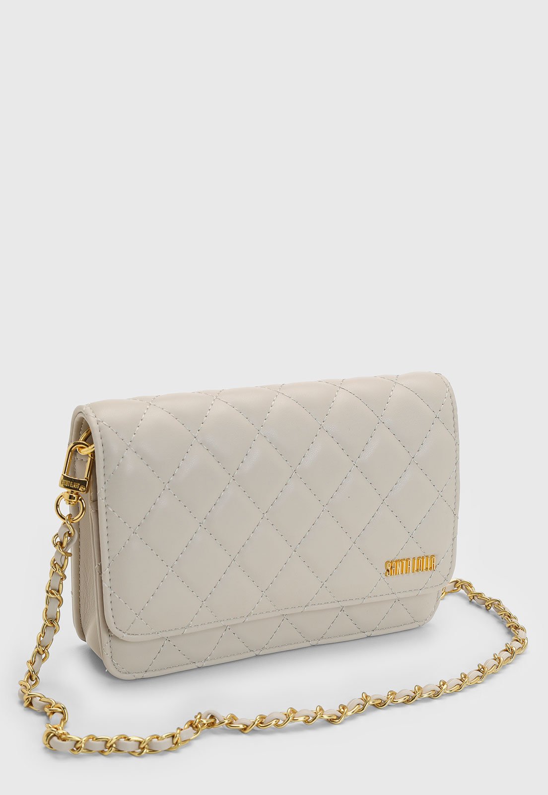 Vista 3 Bolsa Feminina Santa Lolla Matelassê marrom Santa Lolla marrom