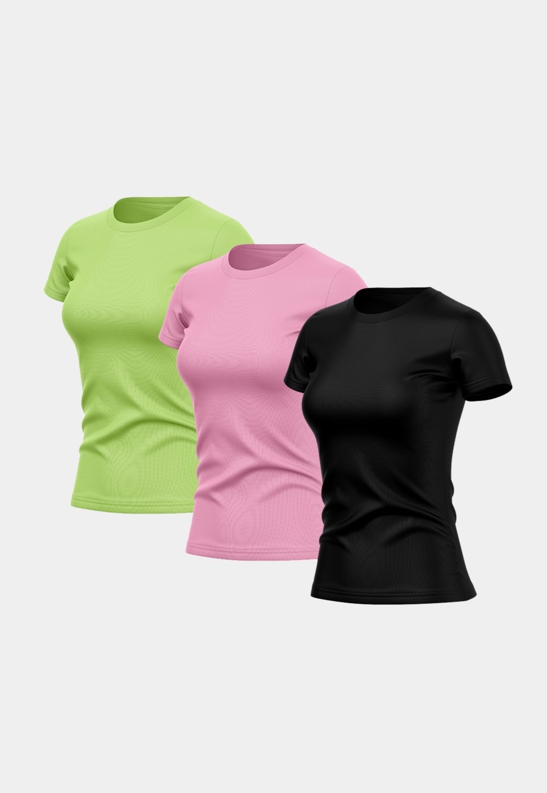 Vista 2 Kit 3 Camisetas Manga Curta Feminina Dry Básica Lisa Proteção Solar UV Térmica Blusa Academia Esporte Camisa ADRIBEN multicolorido ADRIBEN multicolorido