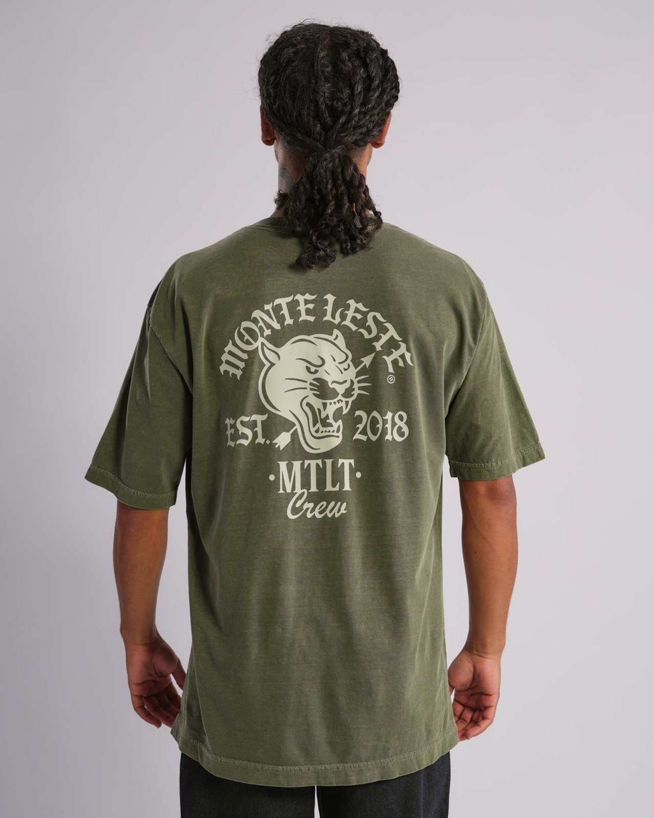 Camiseta Oversized Estampada Crew - Verde Estonado