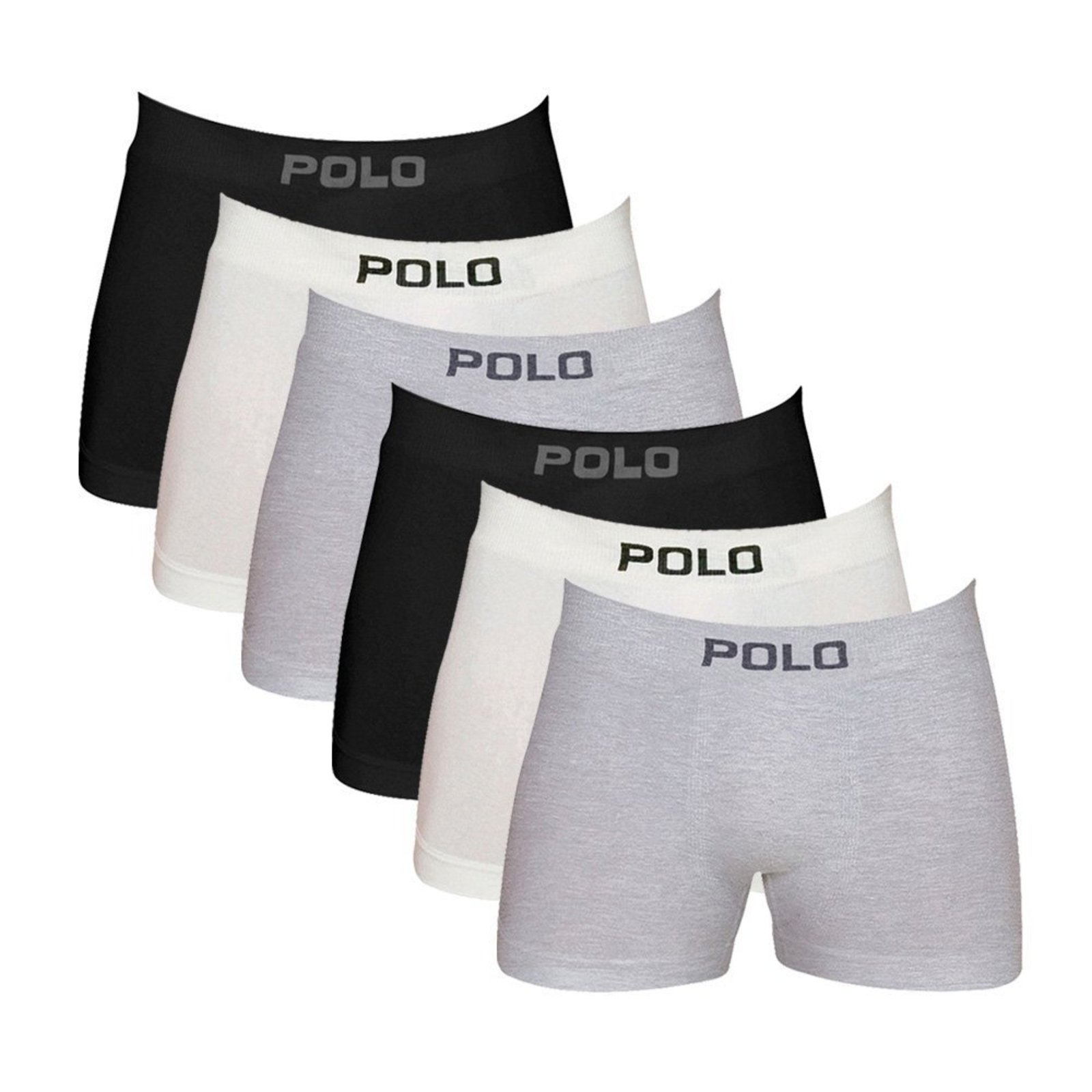 Kit 6 Cuecas Boxer Polo Star Algodão Sem Costura Sortida