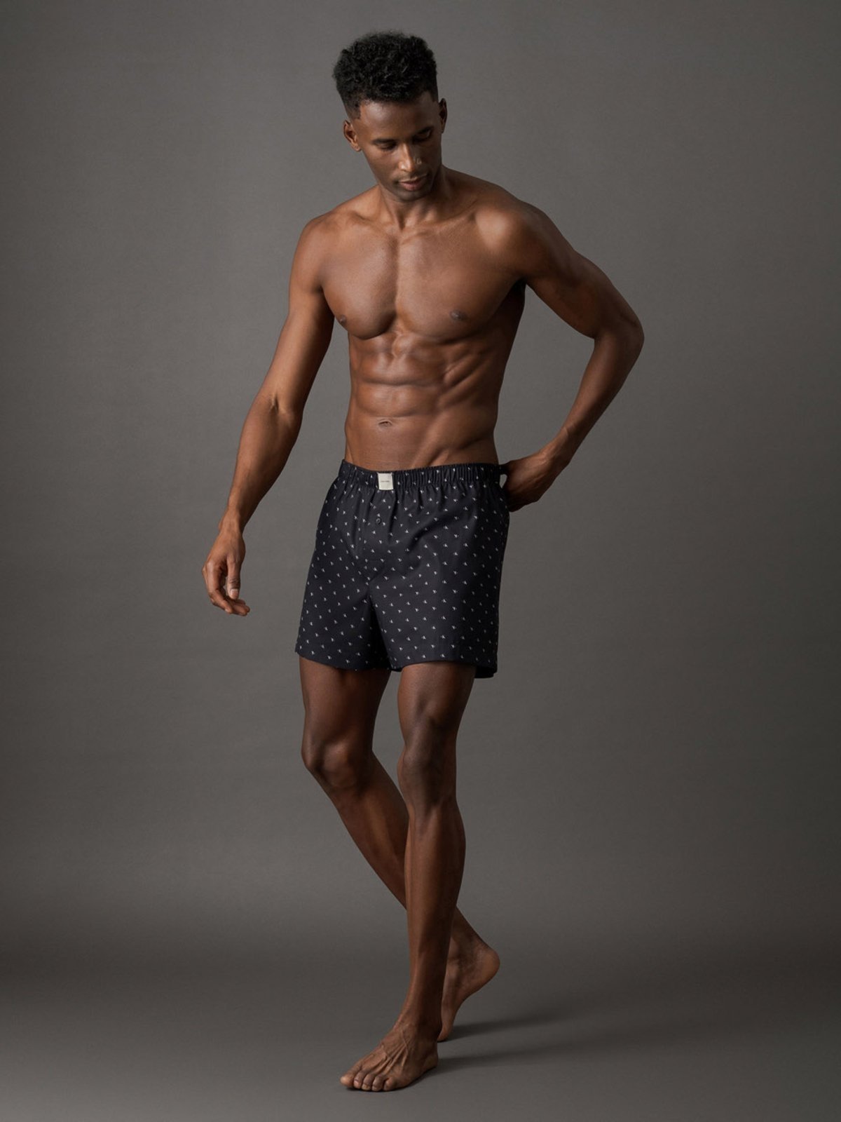 Vista 3 Cueca Samba Canção Modern Print Diamond Calvin Klein Underwear Calvin Klein Jeans preto Calvin Klein Jeans preto