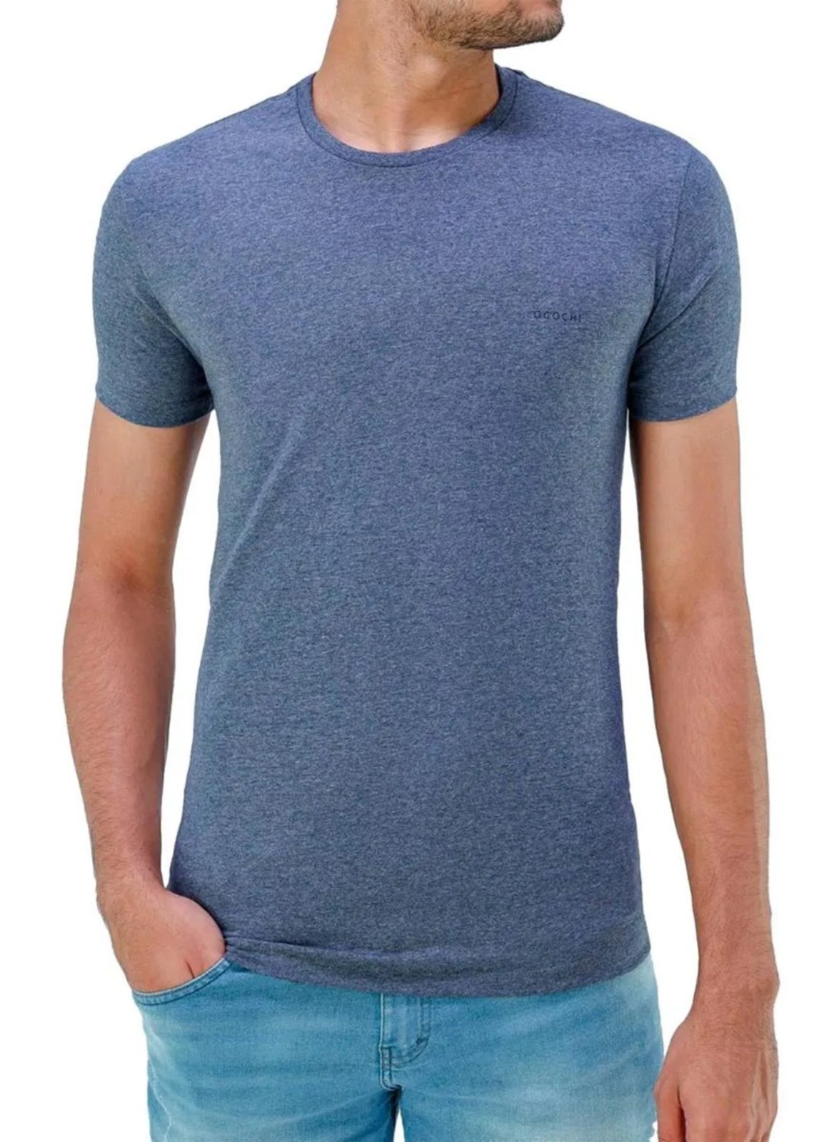 Camiseta Manga Curta Ogochi Slim Masculina 006490003 Marinho