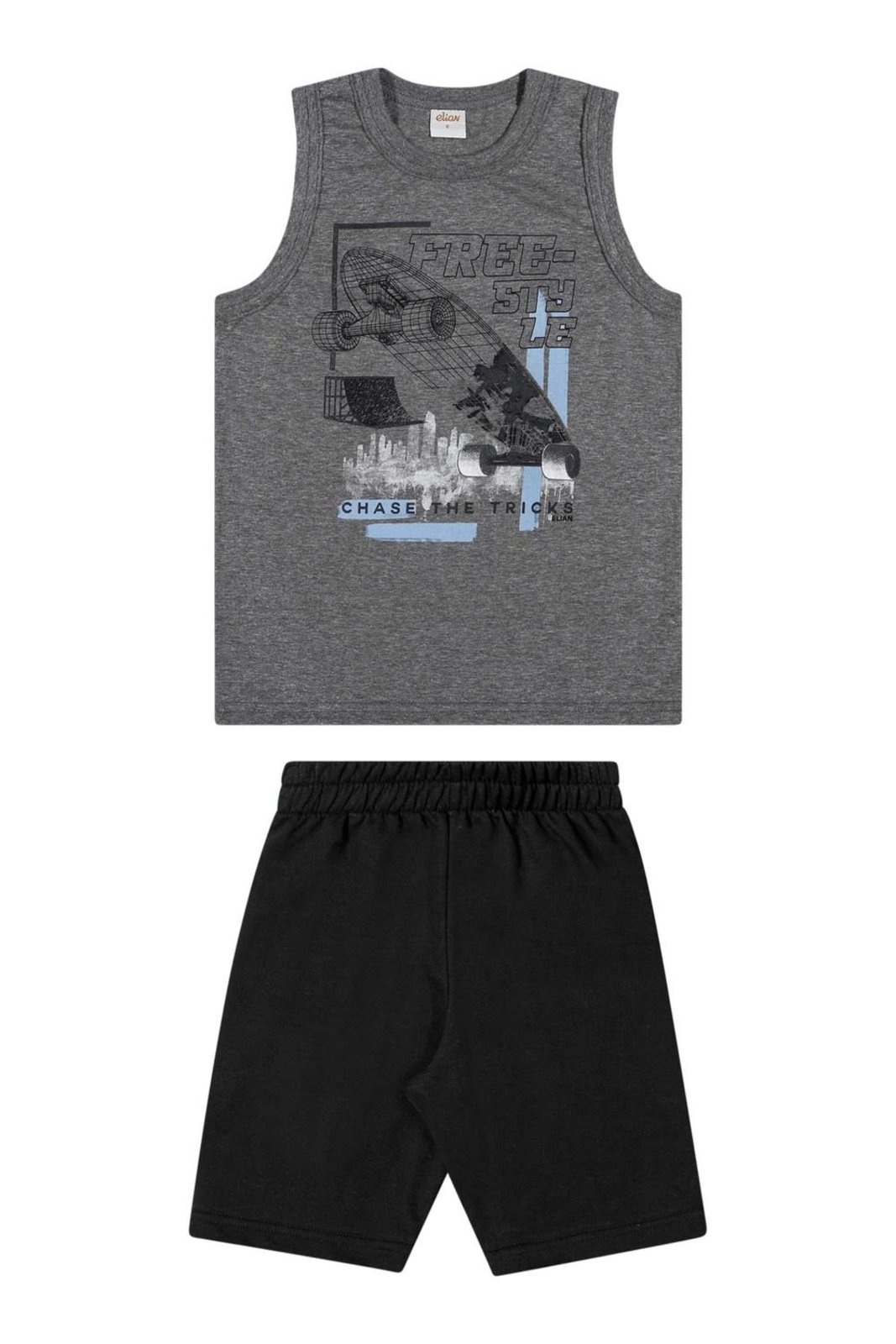 Vista 2 Infantil - Conjunto Menino Curto Moletom Elian bege Elian bege