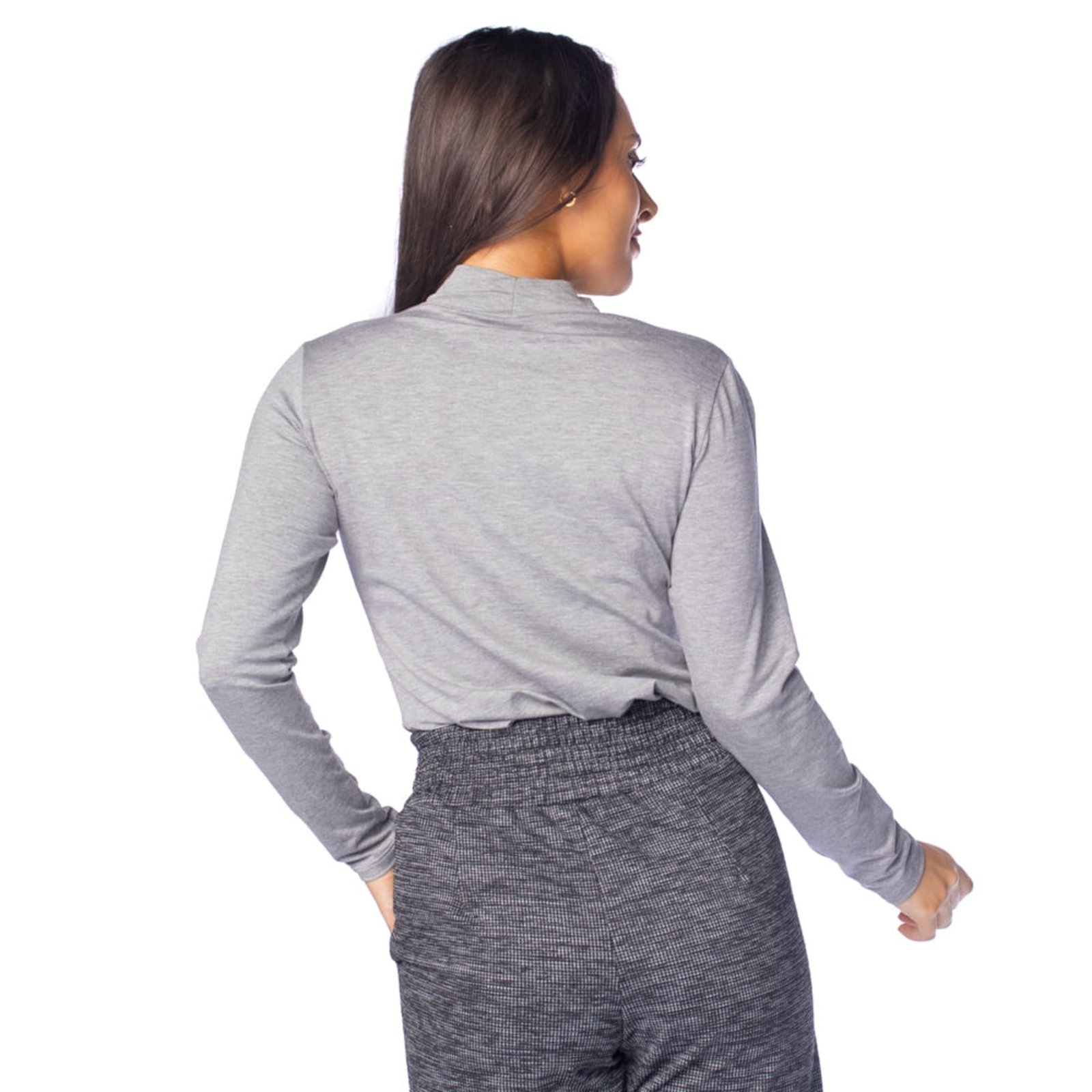 Vista 3 Blusa Feminina Rechsul Básica Lisa cinza RechSul cinza