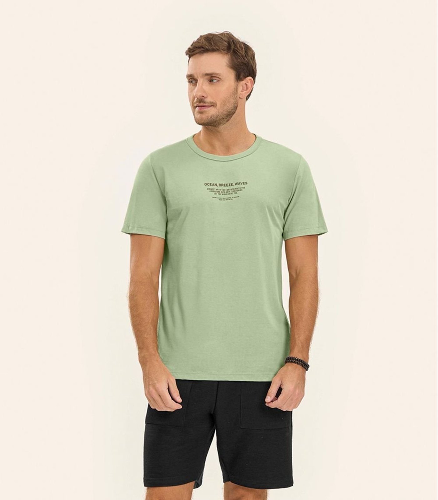 Camiseta Meia Malha Masculina Diametro Verde