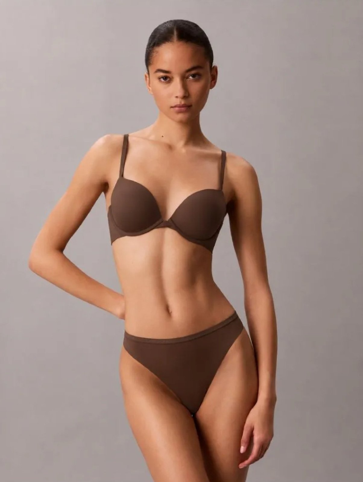 Sutiã Push Up Plunge - Marrom Calvin Klein Jeans