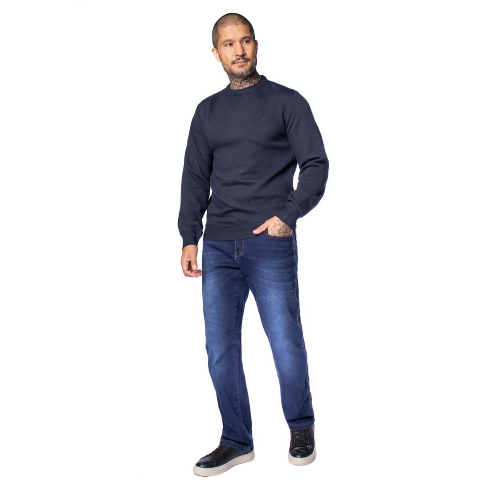 Suéter Masculino Dixie Texturizado Careca Marinho