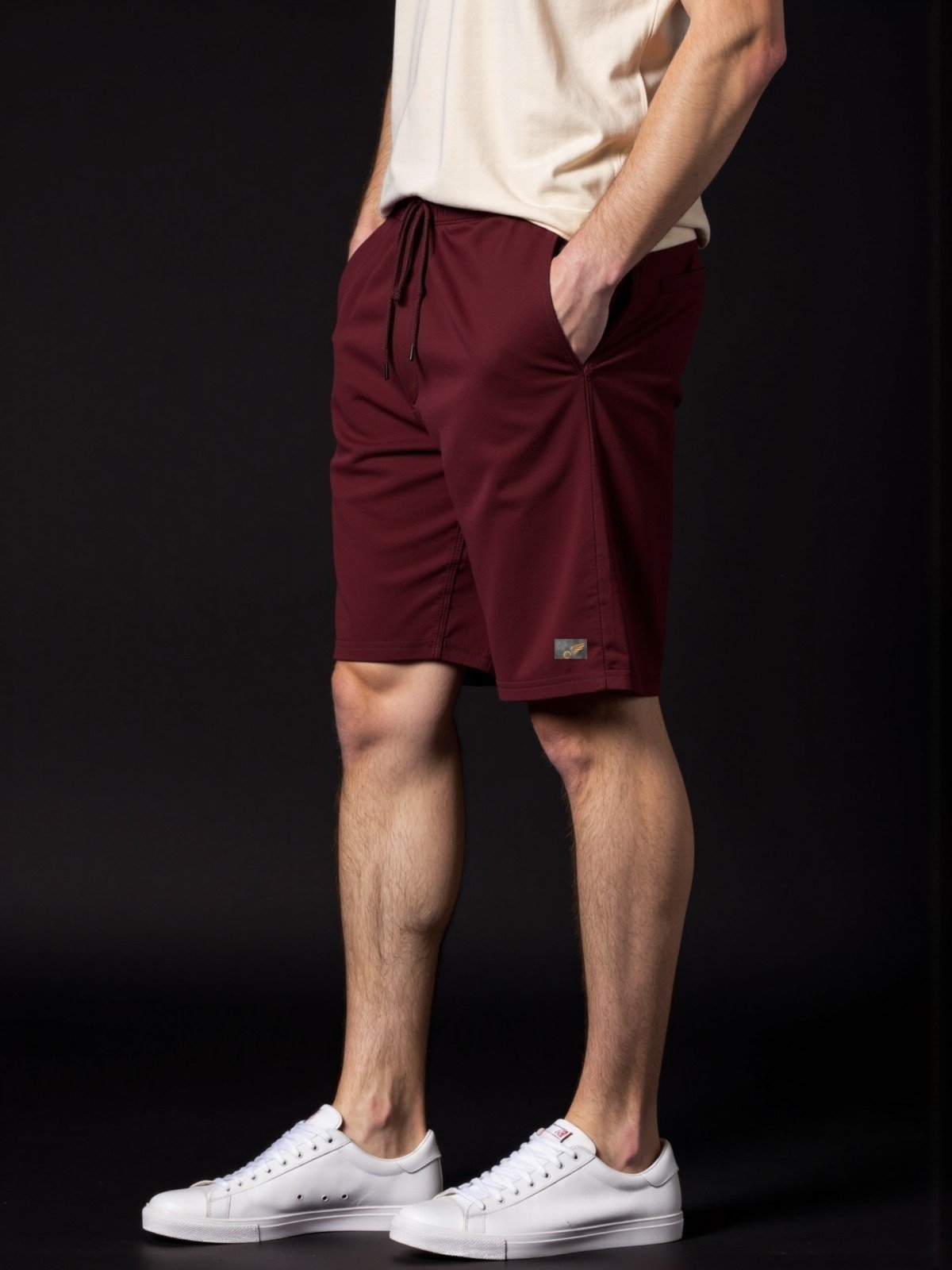 Vista 3 Bermuda de Moletom Básica com Amarração Shorts Para Academia e Treinos Debex branco Debex branco