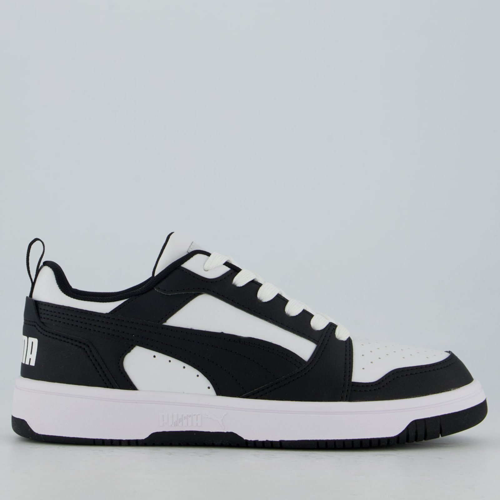 Tênis Puma Rebound V6 Low Preto e Branco
