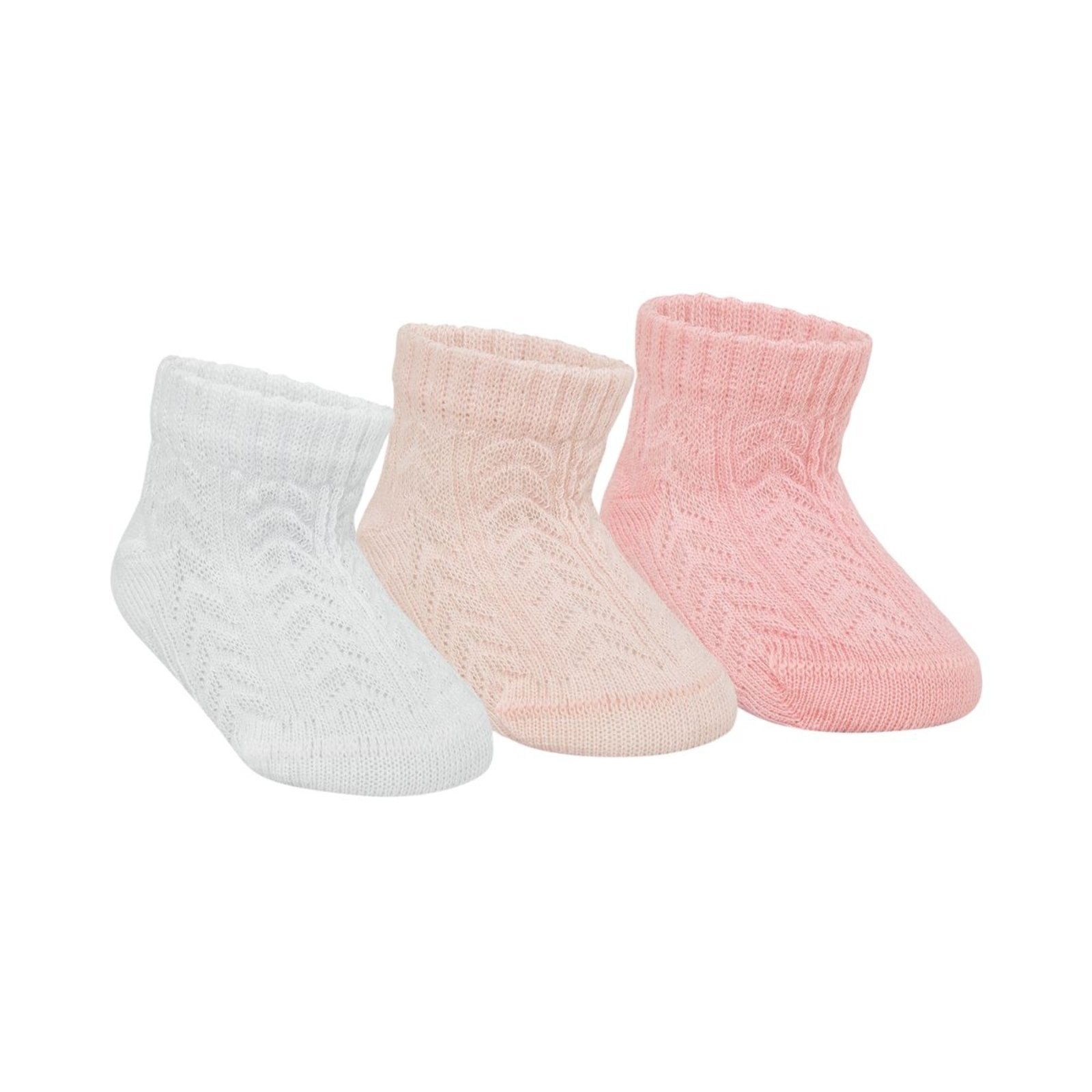 Kit 3 Pares Meias Recém Nascido Menina Cano Curto Selene
