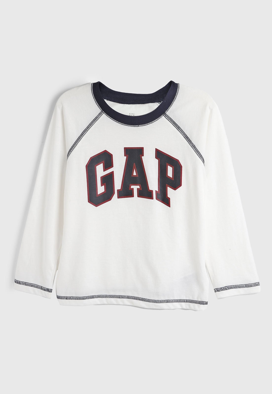 Camiseta Manga Longa GAP Logo Off-White