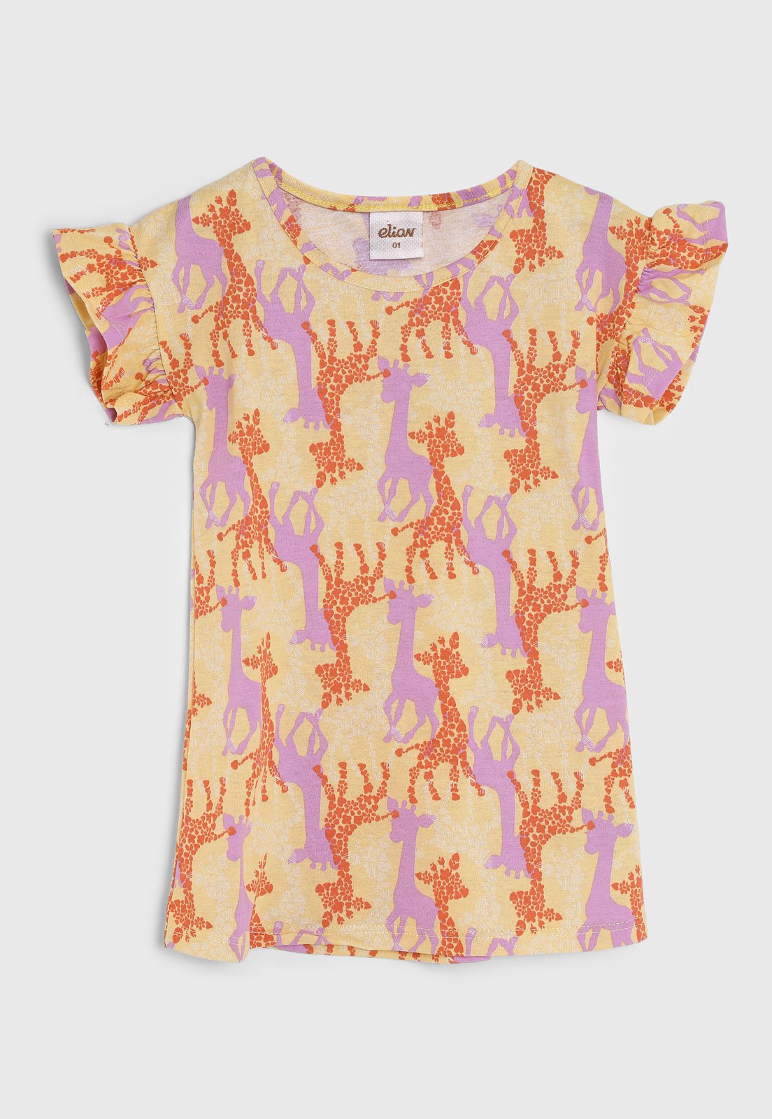 Vestido Elian Estampa Girafa Amarelo
