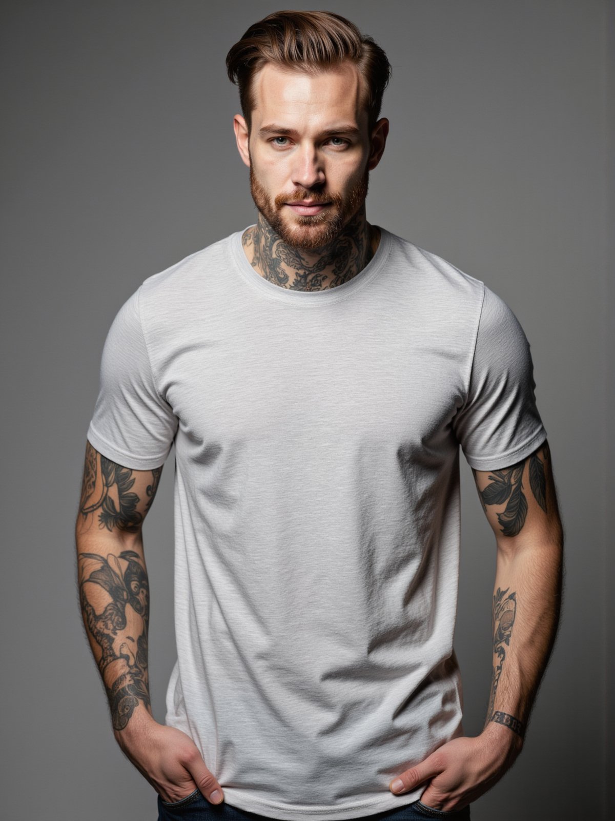 Camiseta Masculina Lisa Algodão Penteado Tradicional Básica