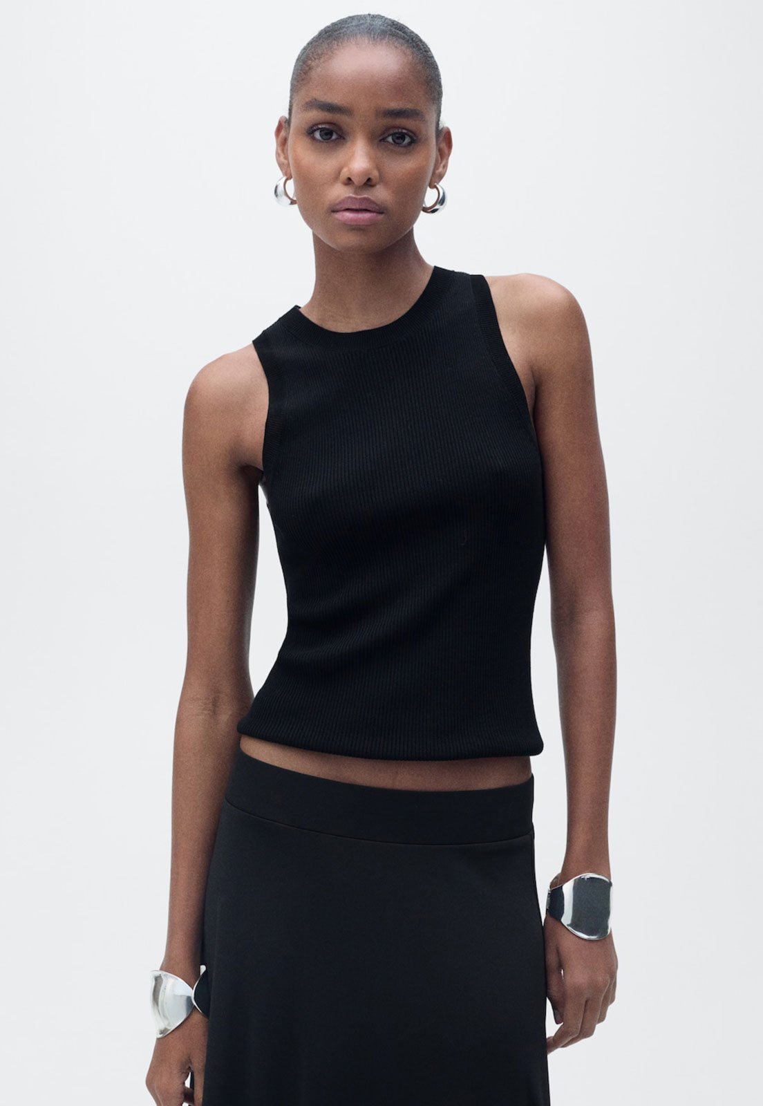 Regata Tricot Mango Ajustada Karl Preta