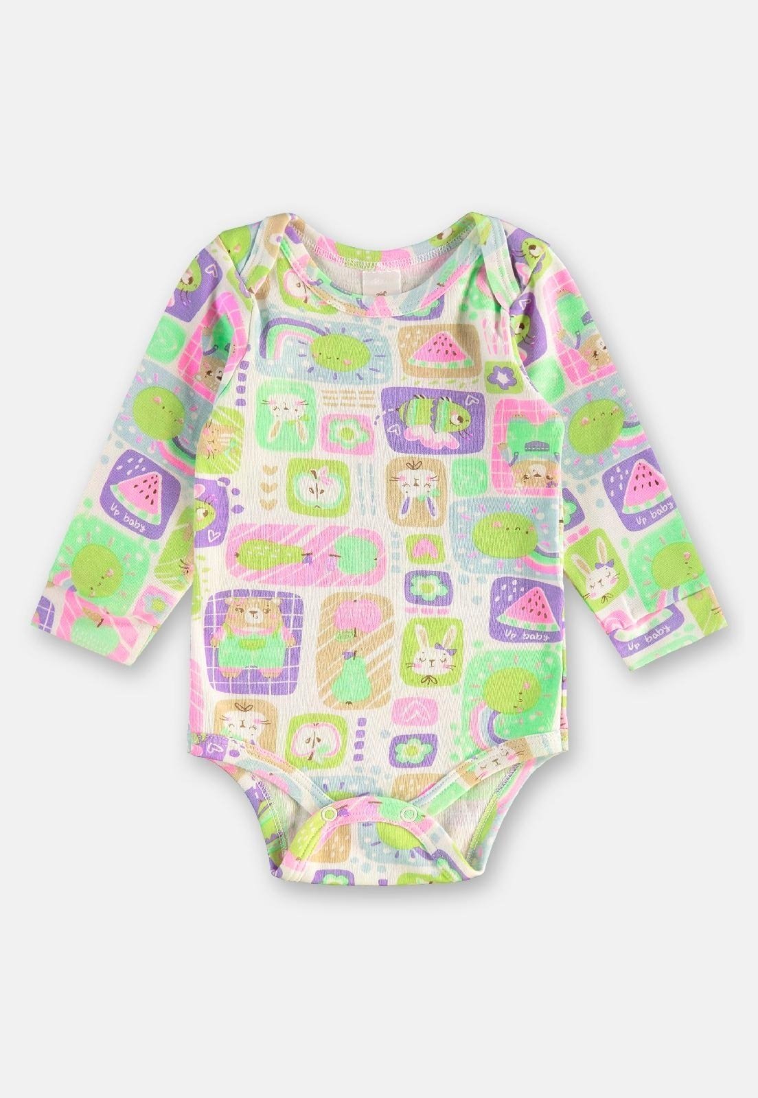 Infantil - Body Manga Longa Suedine Essentials Up Baby Bege