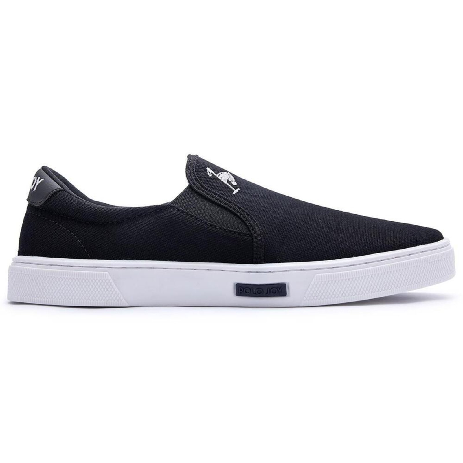 Sapatênis Masculino Polo Joy Slip On Casual Todos Tamanhos Preto