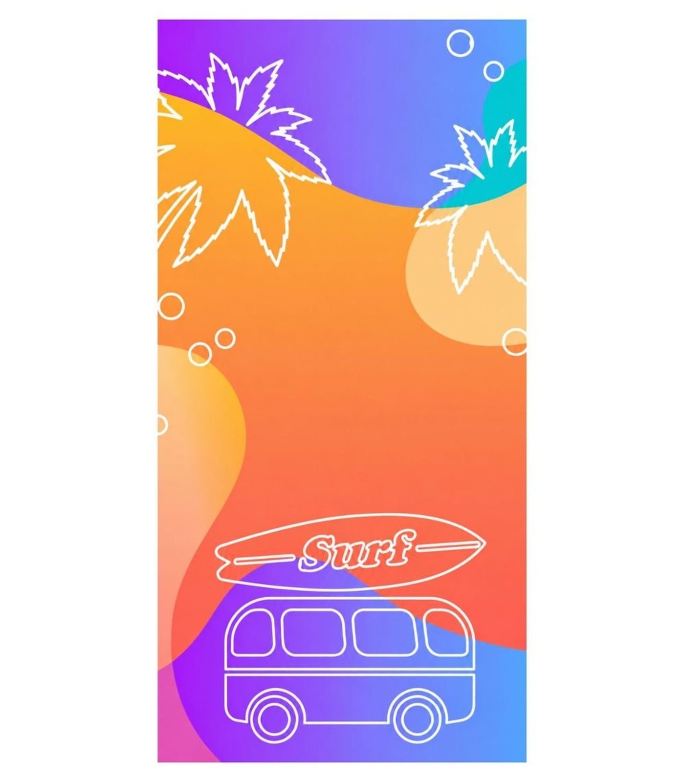 Toalha de Praia Estampada Toque Aveludado Rozac Roxo