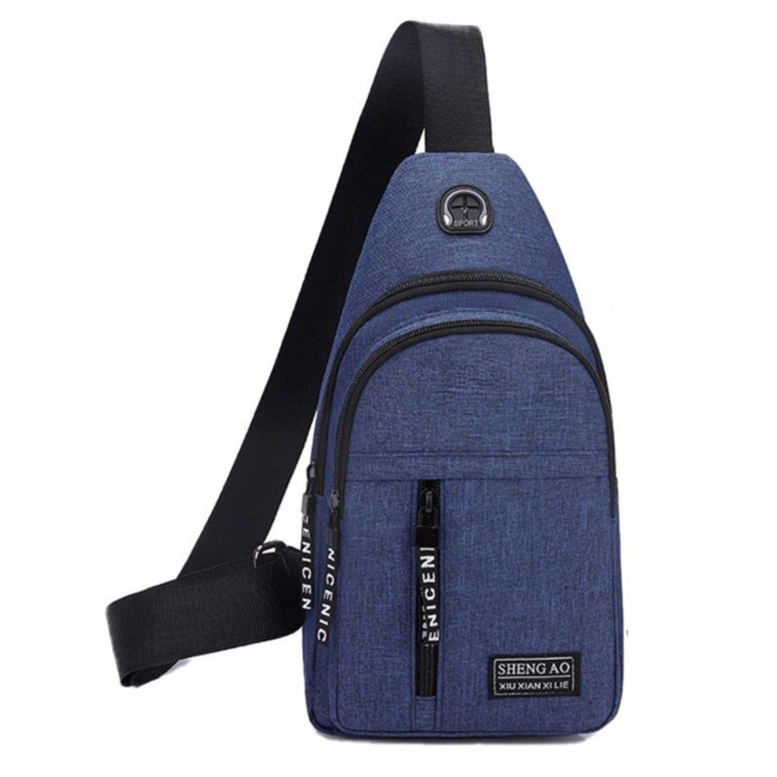 Mochila Masculina Transversal Bolsa Masculina De Ombro Shoulderbag Pochete Star Shop Azul