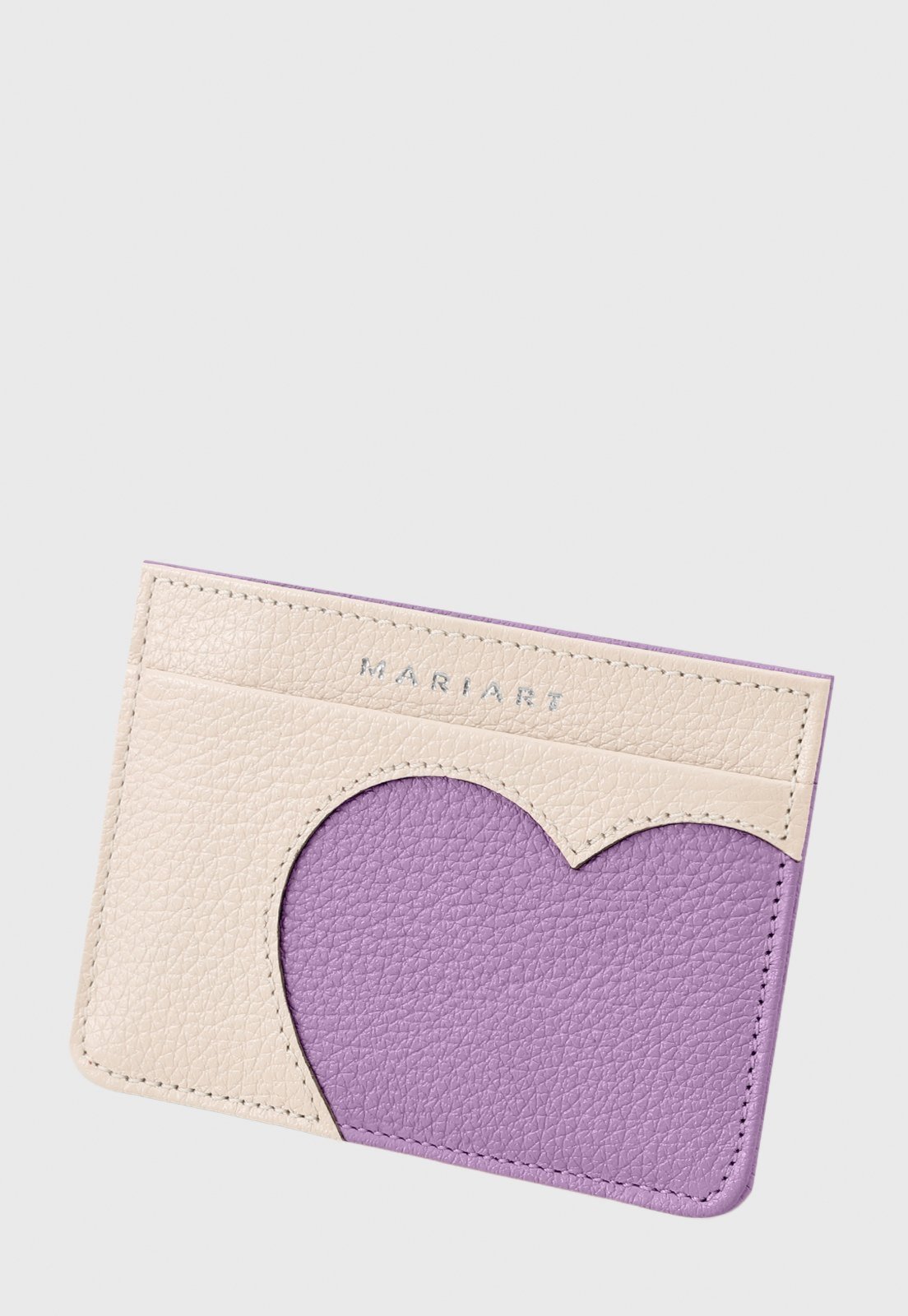Porta-Cartão de Couro Mariart 668 Off White/Violeta