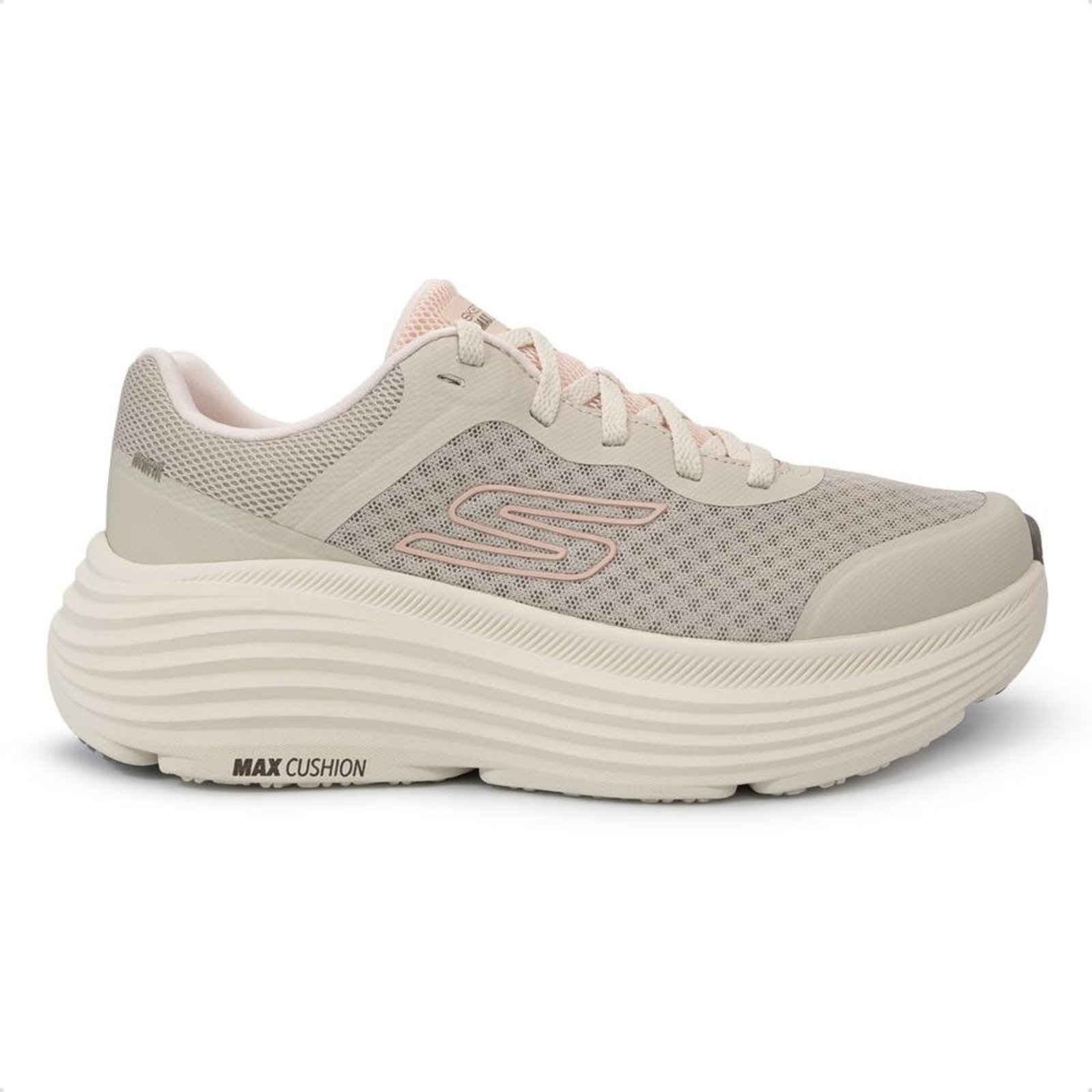 Tênis Skechers Feminino Max Cushioning Endeavour Corrida Nude