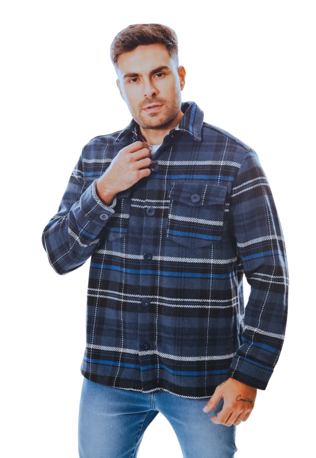 Blusão Masculino Xadrez Sem Capuz Crocker