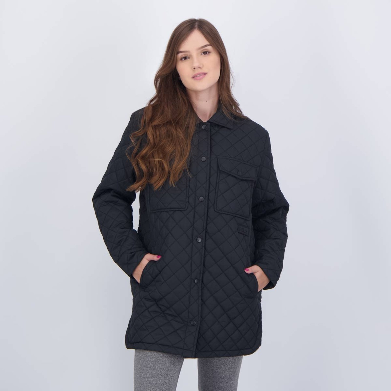 Jaqueta Fila Shacket Quilting Feminina Preta