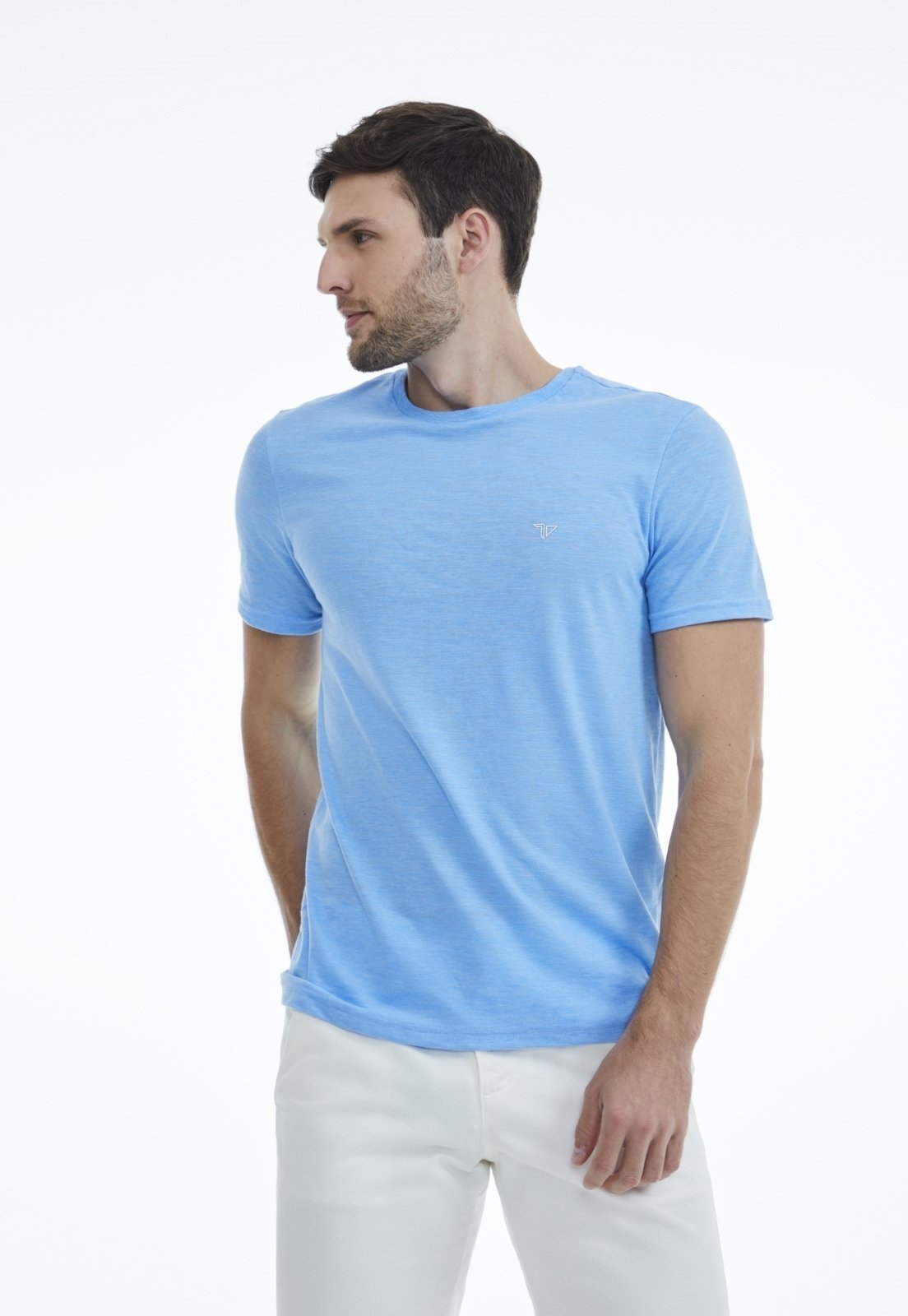 Vista 2 Camiseta Traymon Slim Gola Redonda Claro Mescla azul Traymon azul